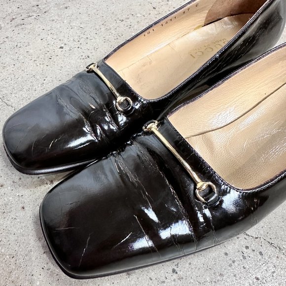 Vintage Gucci Patent Horsebit Loafers - Picture 6 of 11